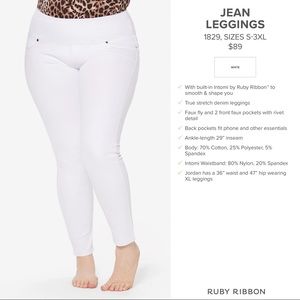 New Ruby Ribbon White Jegging Legging